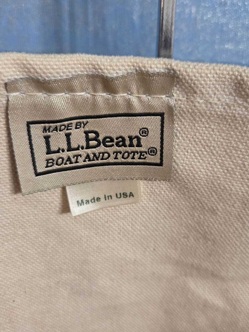 Vintage LL Bean Cream &GreenBoat And Tote Bag X Large Approx 18”L X 14”H X 7W - Picture 7 of 16